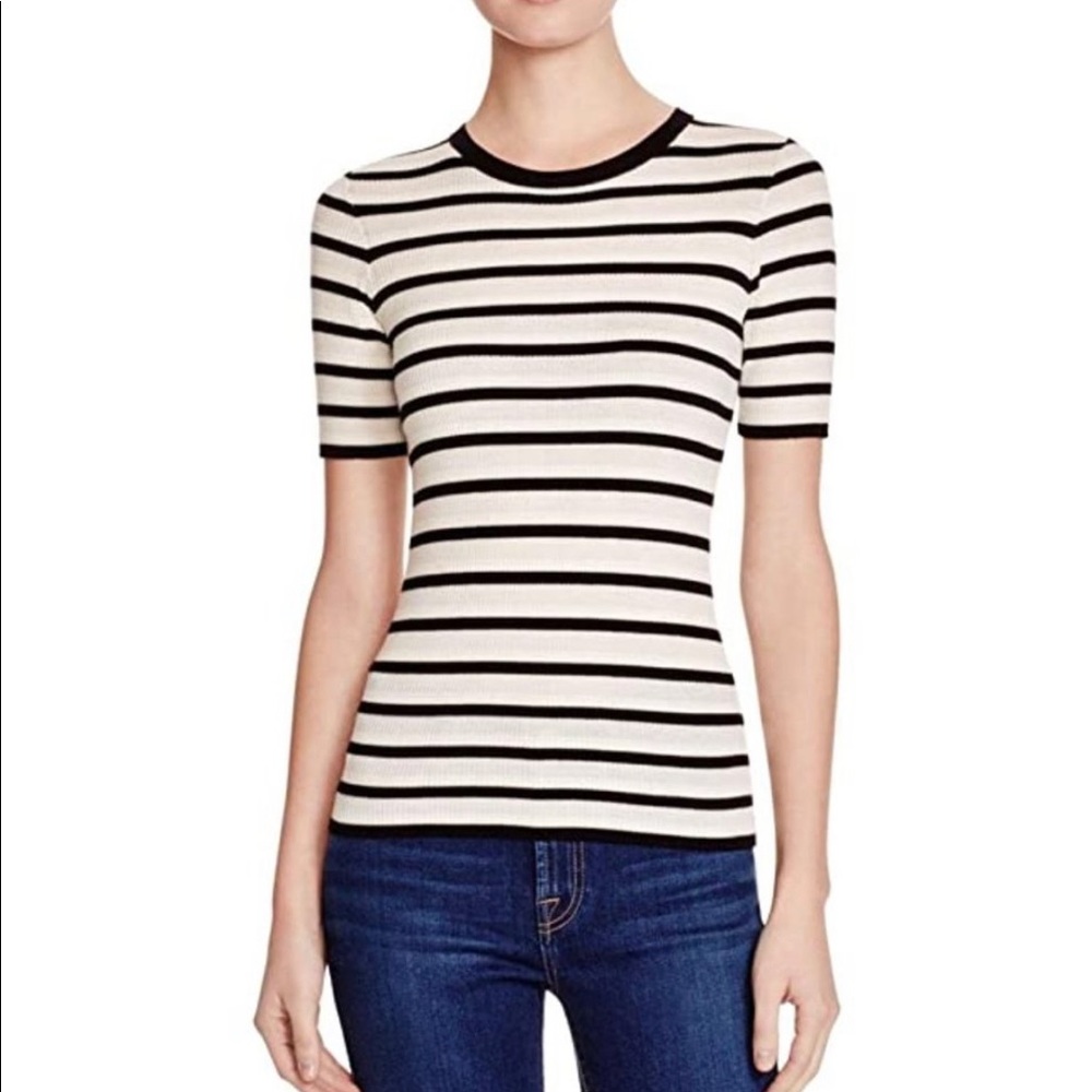 Theory Top Large Leneva Refine Merino Wool Striped